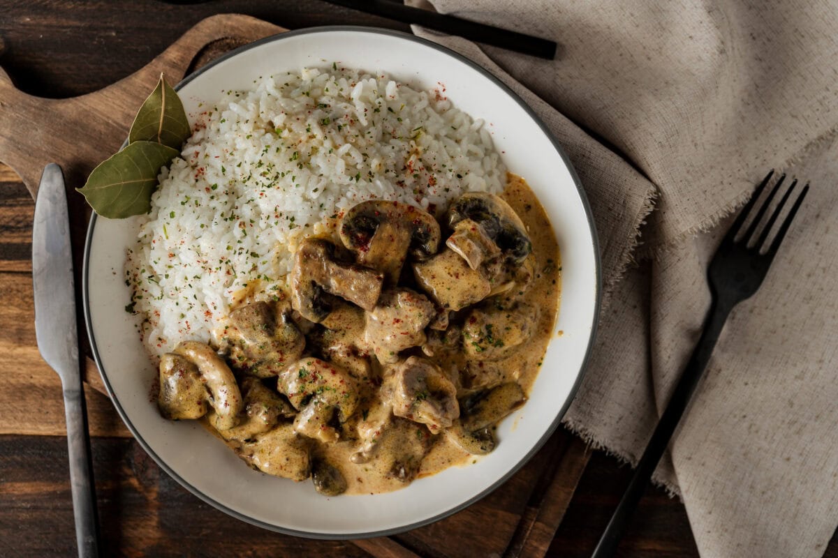 Dusené huby s ryžou - recept | Gurman.sk