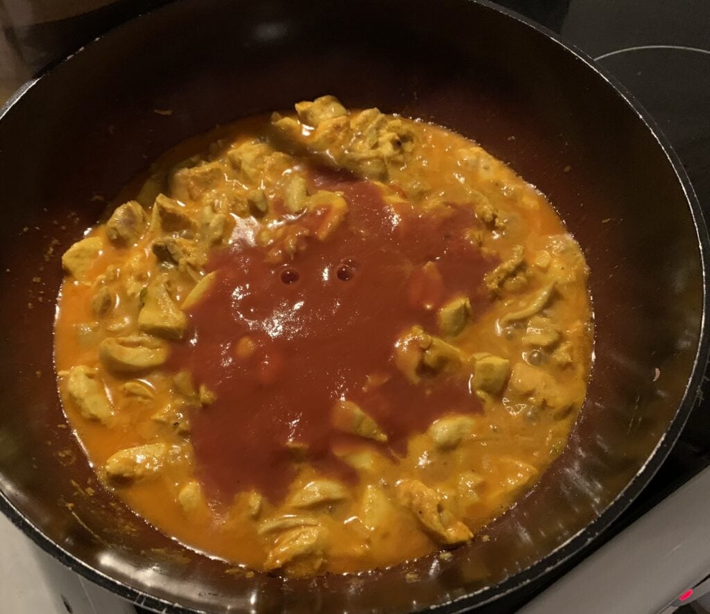 Kura tikka masala s ryžou
