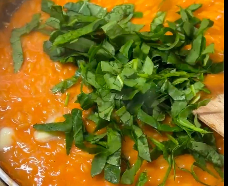 Liate risotto so špenátom a kuracím mäsom